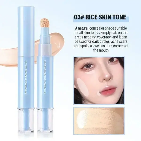 Concealer & Foundation mit Doppeleffekt Augen-Concealer – 24 Stunden lang haltbar, hohe Deckkraft, mattes Finish.
