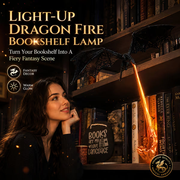 Light-Up Dragon Fire Bookshelf Lamp