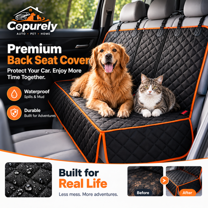 Copurely Waterproof Pet Car Seat Cover – Easy-Clean Quilted Back Seat Protector