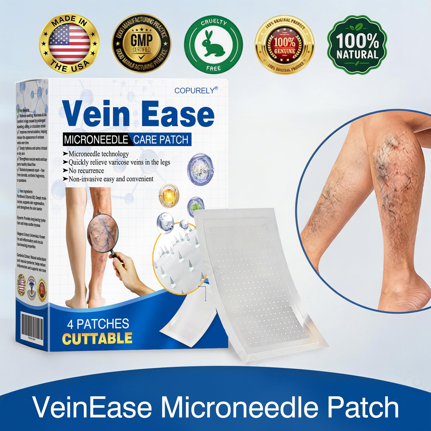 🇺🇸👨‍⚕️🔥COPURELY® VeinEase Microneedle Care Patch⚡Instant Relief, Long-Term Results