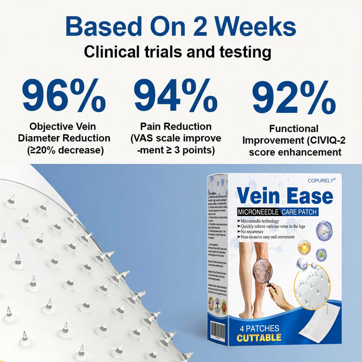 🇺🇸👨‍⚕️🔥COPURELY® VeinEase Microneedle Care Patch⚡Instant Relief, Long-Term Results
