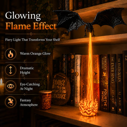Light-Up Dragon Fire Bookshelf Lamp