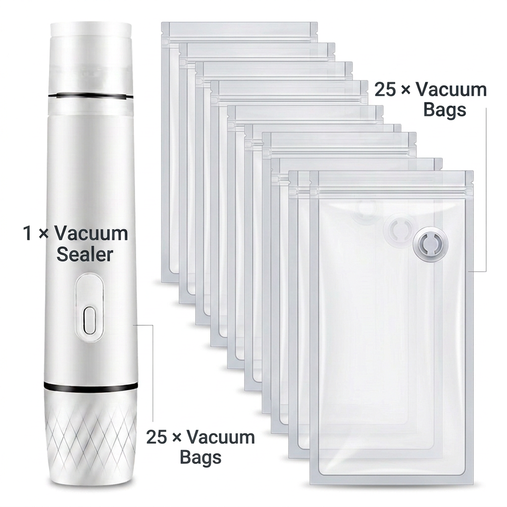 Mini Handheld Vacuum Sealer – Compact Storage & Travel Solution