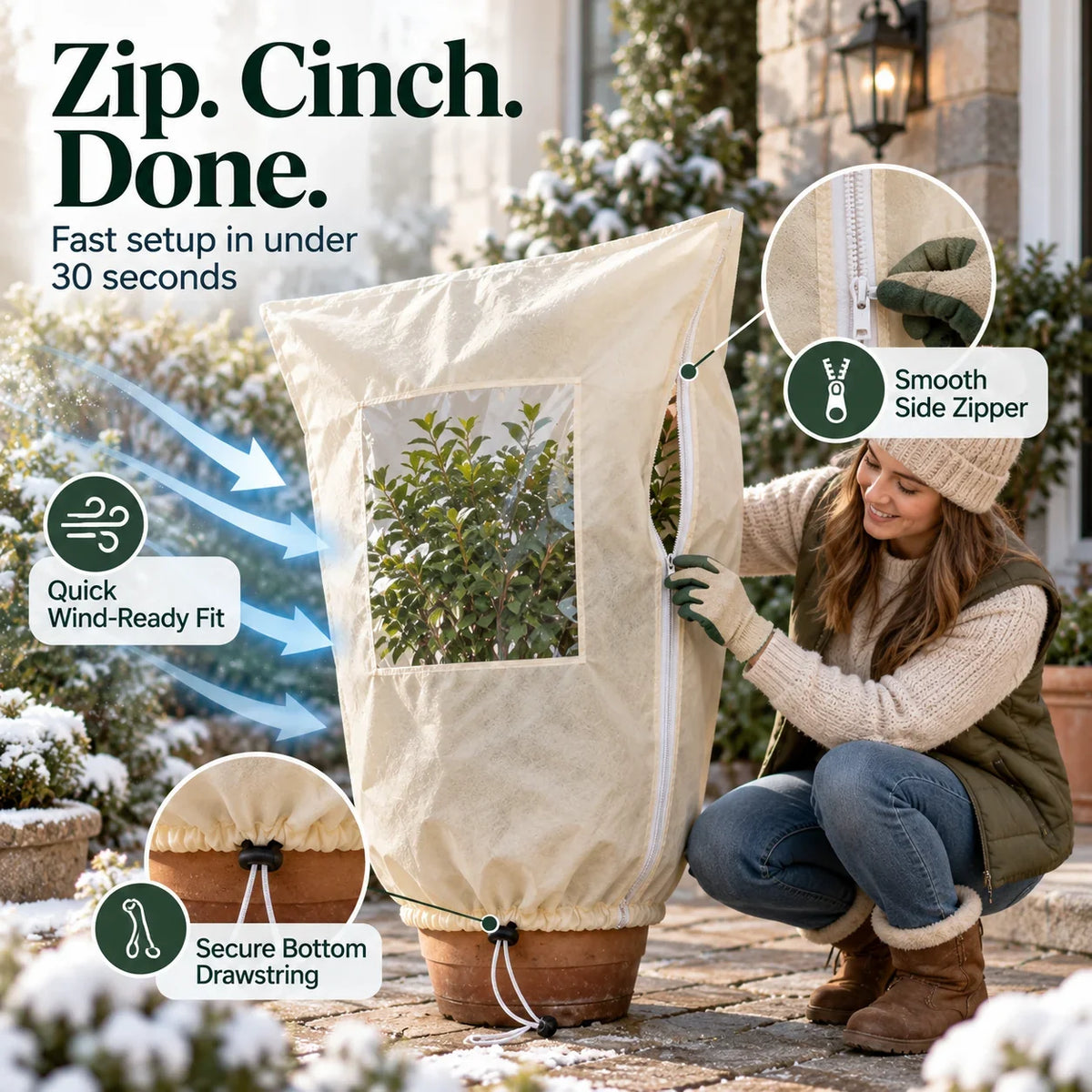 Plant Frost Cover Nonwoven Reusable Warm Shrubs Blanket