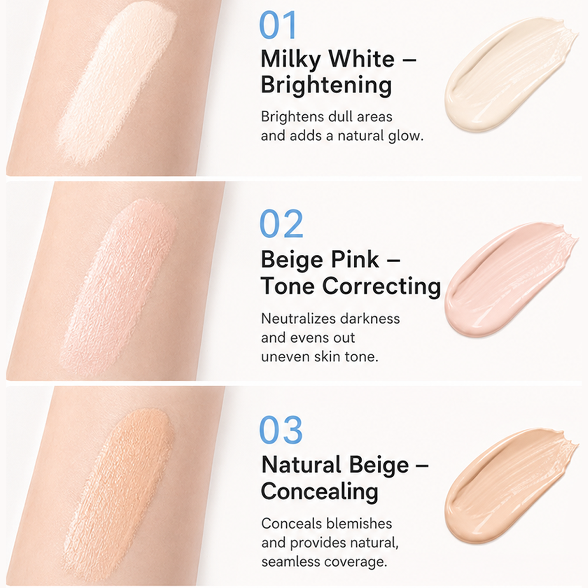 Concealer & Foundation mit Doppeleffekt Augen-Concealer – 24 Stunden lang haltbar, hohe Deckkraft, mattes Finish.