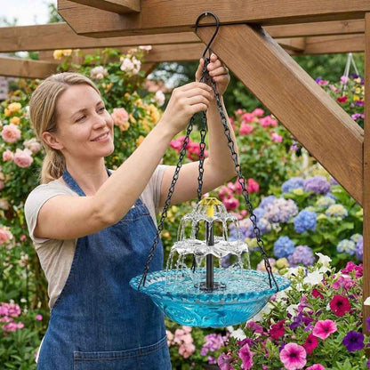 ✨2026 Spring special offer 50% off-🐦Solar Cascade Hanging Bird Bath Fountain🔥