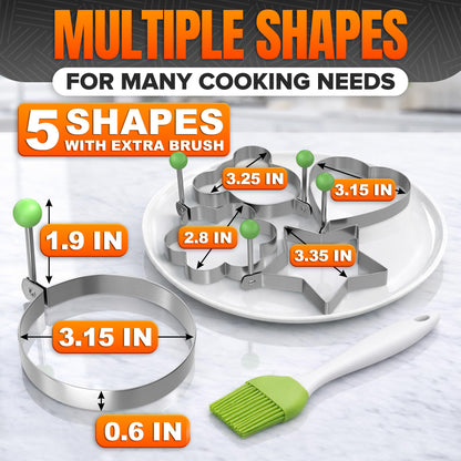 5 Counts Set Fried Egg Rings Molds