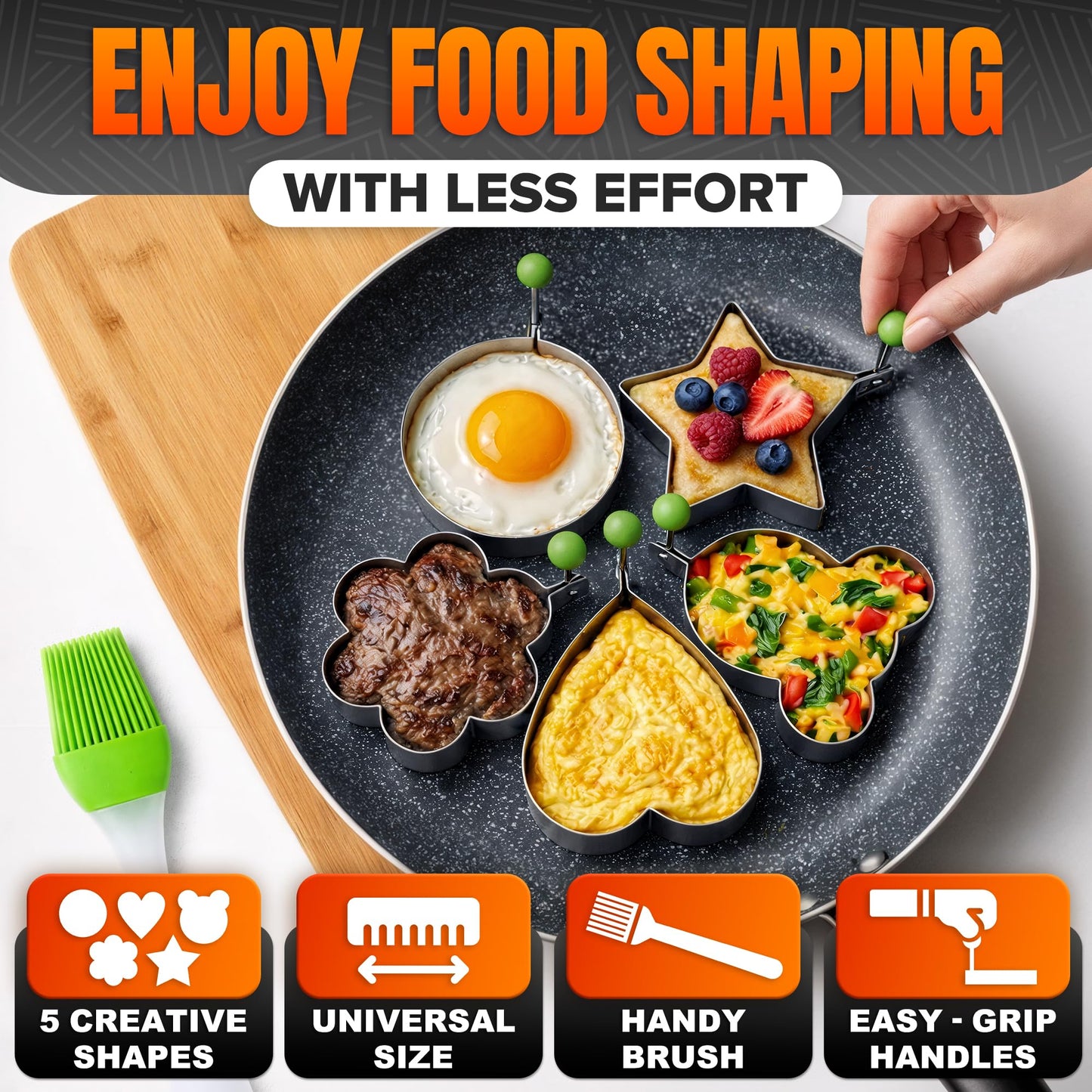 5 Counts Set Fried Egg Rings Molds