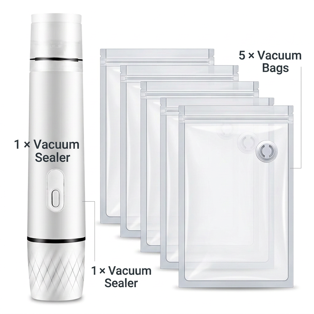 Mini Handheld Vacuum Sealer – Compact Storage & Travel Solution