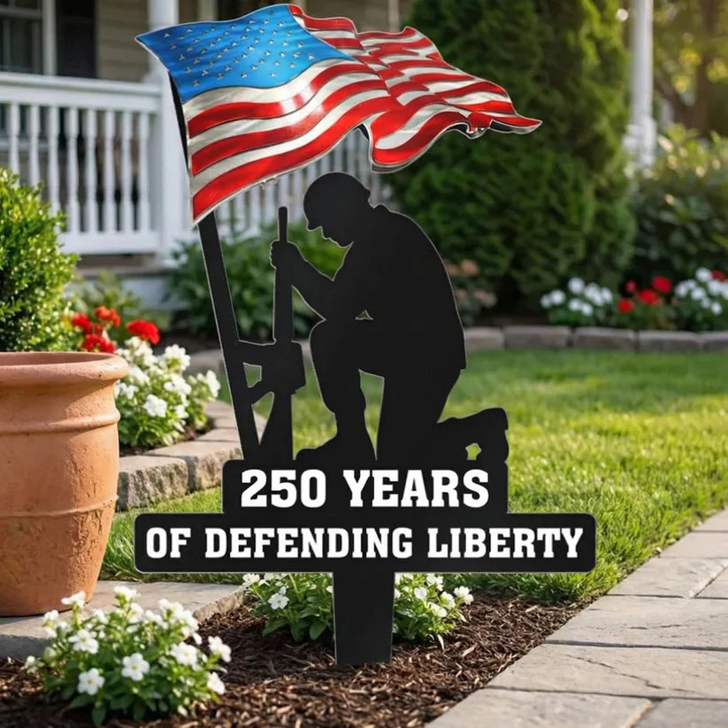 🥇 250 Years of Defending Liberty Metal Garden Stake