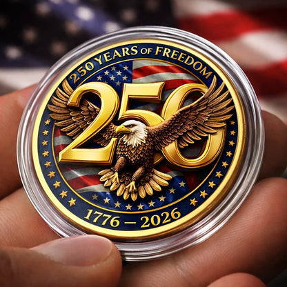 Commemorative Keepsake Coin - America 250th Anniversary Gifts For Women, Men - United By Freedom, Driven By Pride