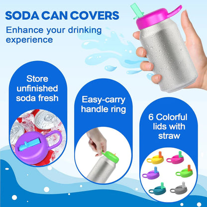 Spill-Proof Soda Lids with Reusable Straws