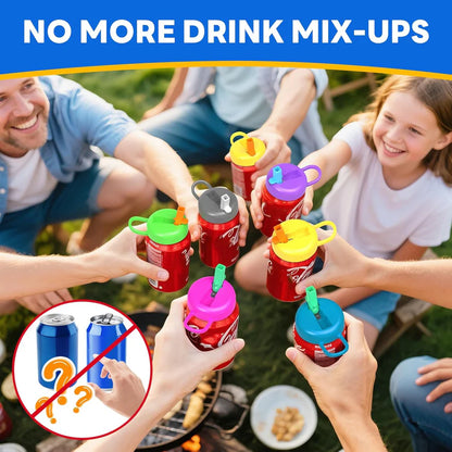 Spill-Proof Soda Lids with Reusable Straws