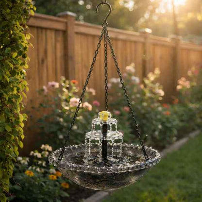 ✨2026 Spring special offer 50% off-🐦Solar Cascade Hanging Bird Bath Fountain🔥