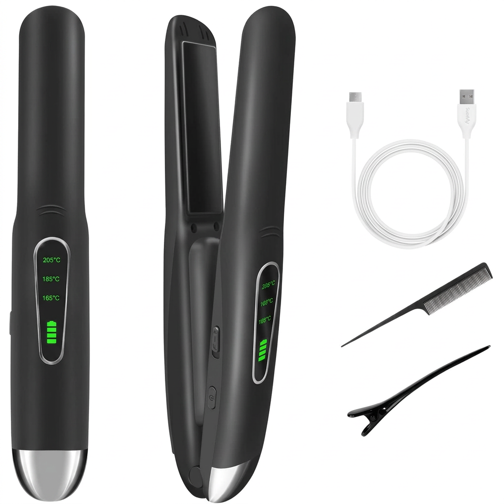Cordless 2-in-1 Mini Hair Straightener & Curler