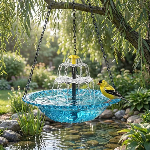 ✨2026 Spring special offer 50% off-🐦Solar Cascade Hanging Bird Bath Fountain🔥