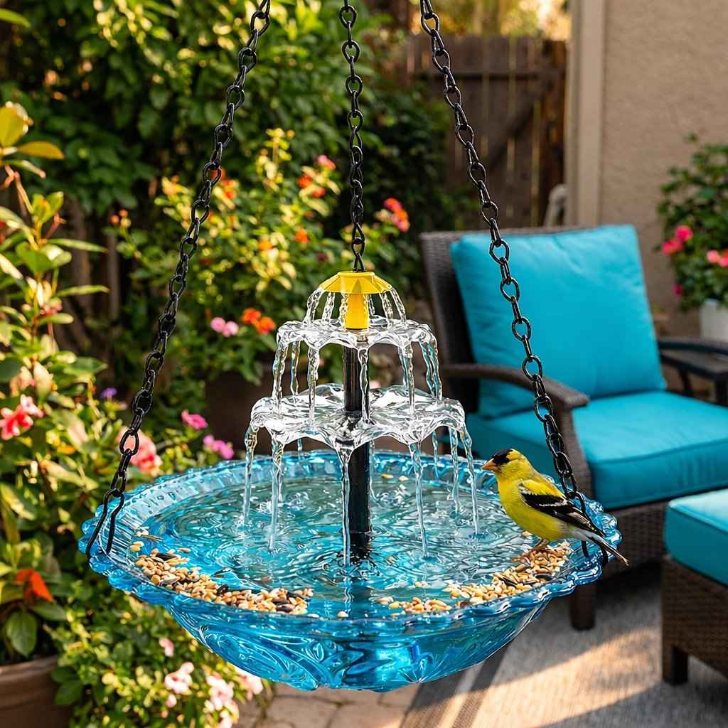 ✨2026 Spring special offer 50% off-🐦Solar Cascade Hanging Bird Bath Fountain🔥