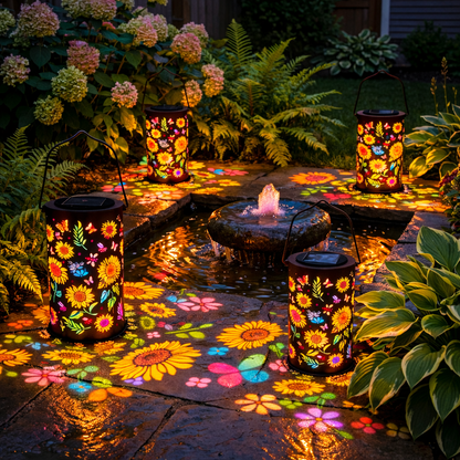 🔥HOT SALE 49% OFF-🌞Colorful Sunflower Glow Solar Garden Lantern