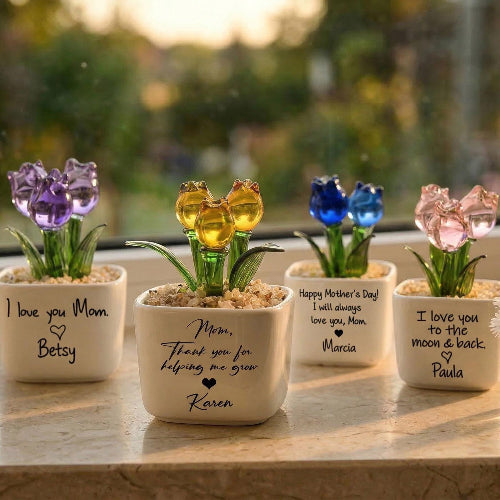 Glass Everlasting Tulips