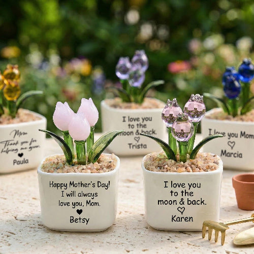Glass Everlasting Tulips