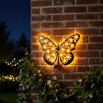 Metal Outdoor Wall Decor With Solar Lights