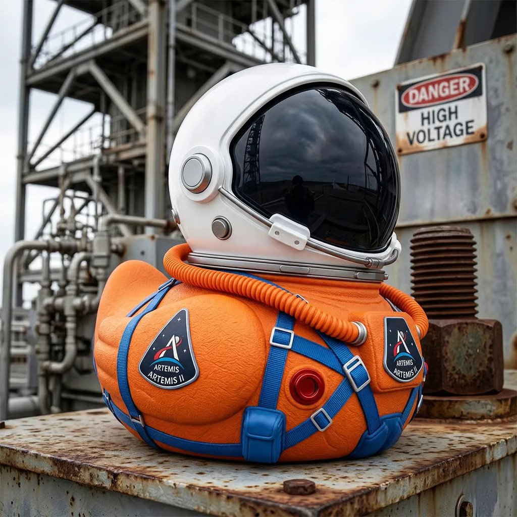 🔥🦆Limited Edition Artemis II Mission Moon Launch Commemorative Astronaut Duck