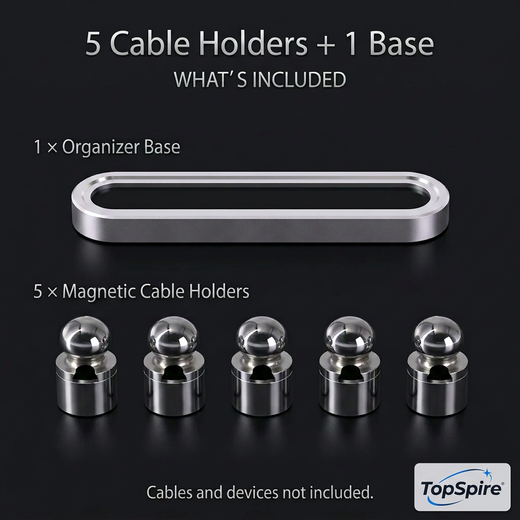 Magnetic Cable Organizer|Adjustable Fit · Magnetic Hold · Premium Finish
