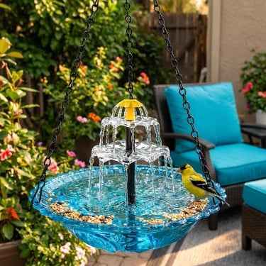 ✨2026 Spring special offer 50% off-🐦Solar Cascade Hanging Bird Bath Fountain🔥