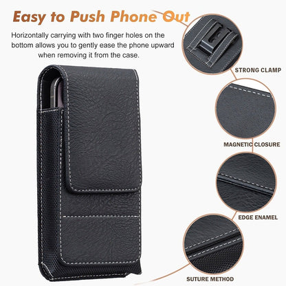 ⚡Big Discount | Waist Belt Cell Phone Pouch 📱 Multi-Pocket Leather Phone Case with Card Holder