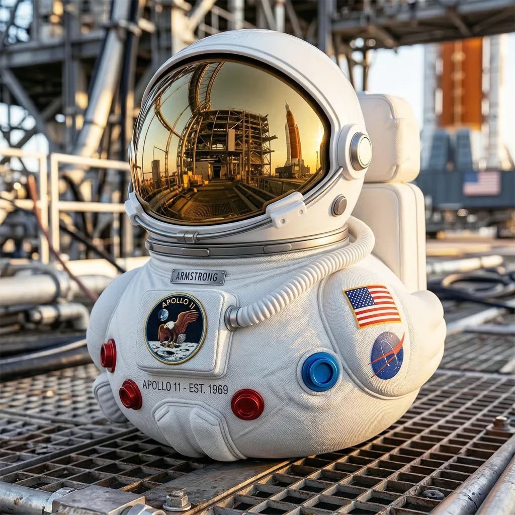 🔥🦆Limited Edition Artemis II Mission Moon Launch Commemorative Astronaut Duck