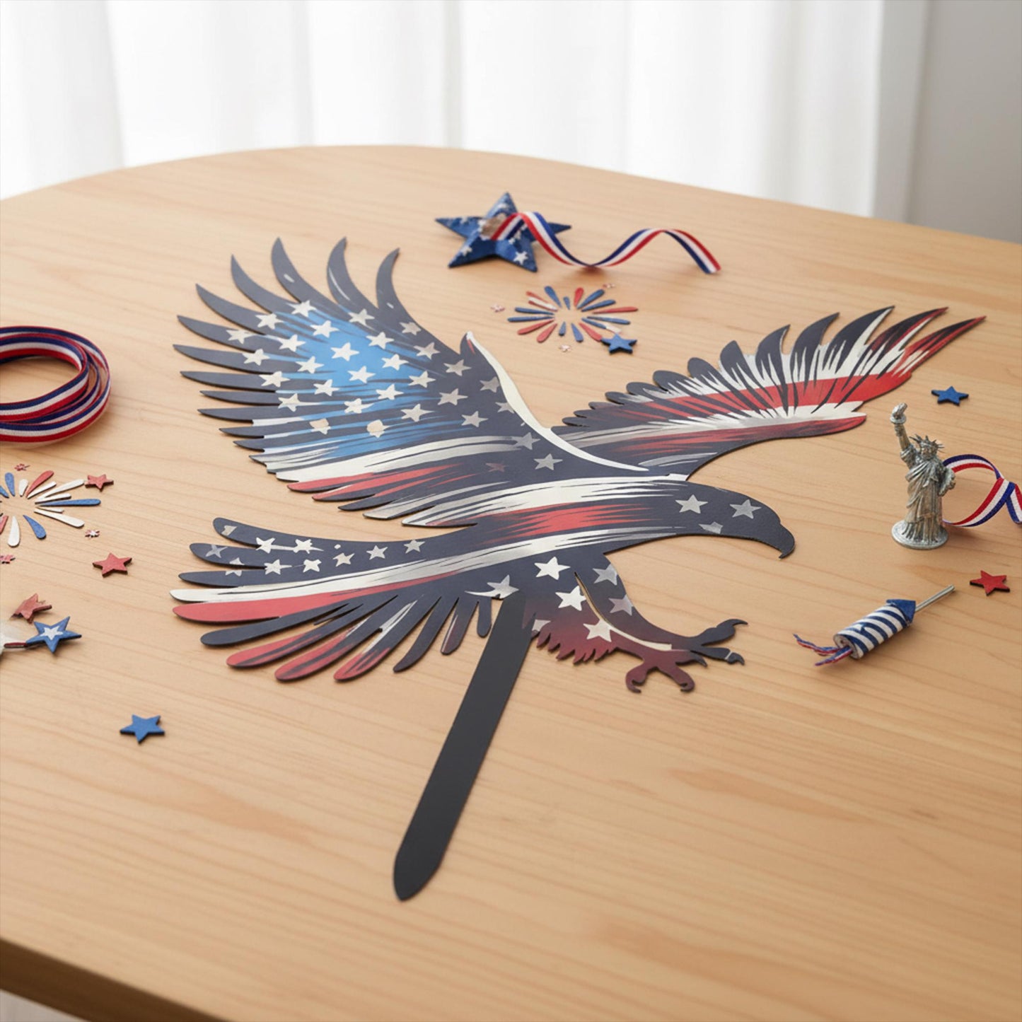 American Flag Eagle Metal Yard Stake