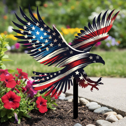 American Flag Eagle Metal Yard Stake