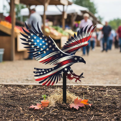 American Flag Eagle Metal Yard Stake