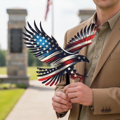 American Flag Eagle Metal Yard Stake