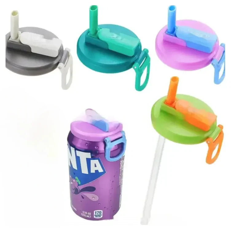Spill-Proof Soda Lids with Reusable Straws